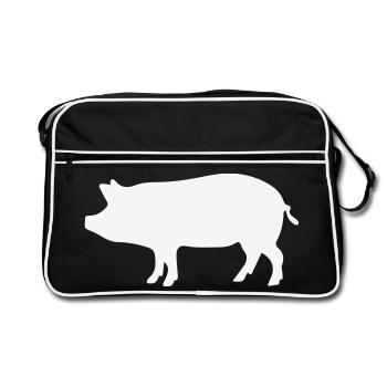 Pig / 1c - Retro Bag - black/white - Front