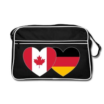 Canada Allemagne Drapeau Coeur - Sac Retro - noir/blanc - Devant