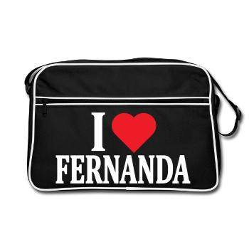 t-shirt I love Fernanda t-shirt gift idea - Retro Bag - black/white - Front
