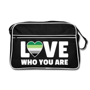 Liebe, wer du bist - Retro Tasche - Schwarz/Weiß - Vorne