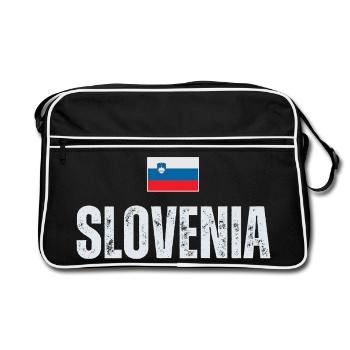 Drapeau slovène, patriote slovène - Sac Retro - noir/blanc - Devant