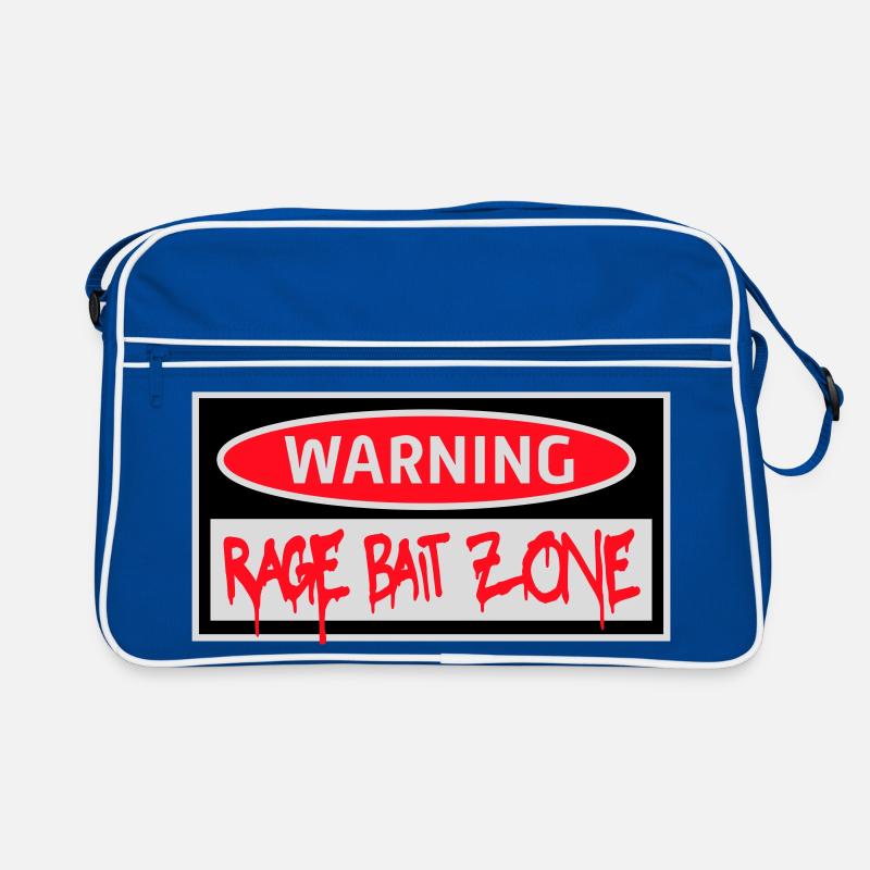 Warning Rage Bait Caution Zone Schild Spaß Warnung Retro Tasche