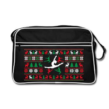Gymnastics Gift Women - Gymnastics Christmas Gymnasti - Sac Retro - noir/blanc - Devant