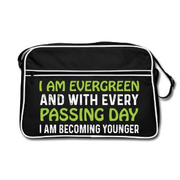 Evergreen every day younger - Retro Bag - black/white - Front