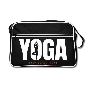 Yoga Équilibre – Motivation pour rester en équilibre - Sac Retro - noir/blanc - Devant