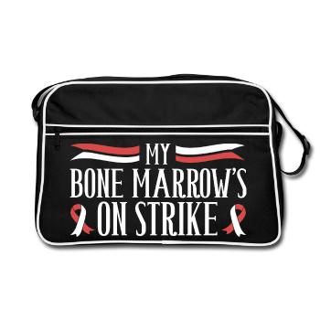 Knochenmark im Streik - Anämie Humor - Retro Tasche - Schwarz/Weiß - Vorne