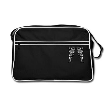 Large angel wings - Retro Bag - black/white - Front