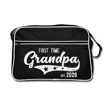 Zum ersten mal Opa 2020 Werdender Großvater - Retro Tasche - Schwarz/Weiß - Vorne