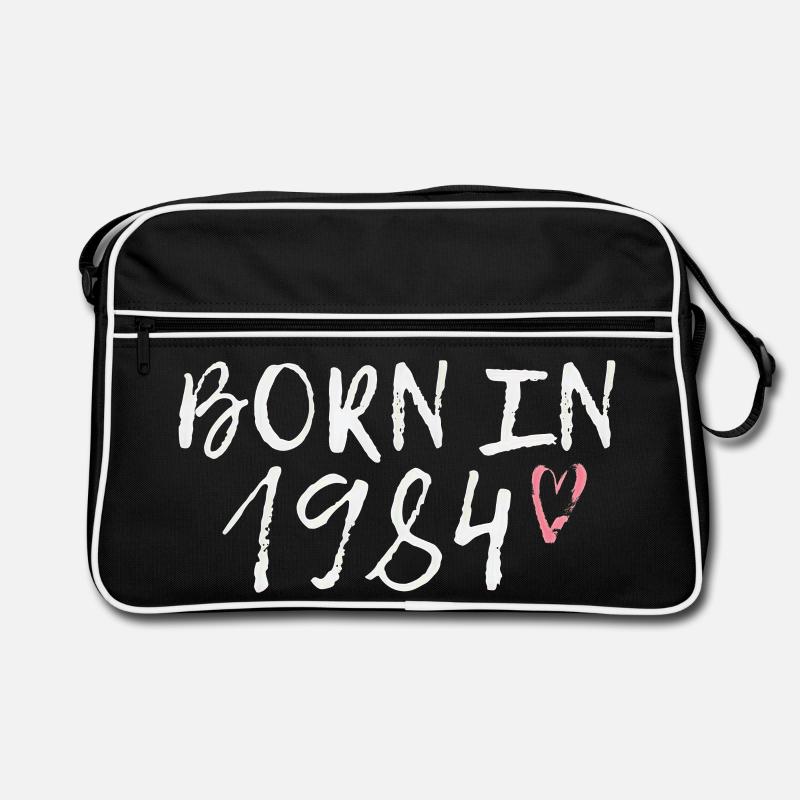 Born in 1984 writing heart Retro Bag