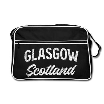 Lettrage vintage de Glasgow, Écosse - Sac Retro - noir/blanc - Devant