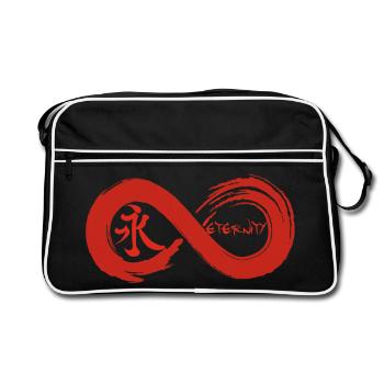 Symbole infini et éternité en japonais (rouge) - Sac Retro - noir/blanc - Devant