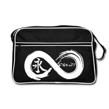 Symbole infini et éternité en japonais (blanc) - Sac Retro - noir/blanc - Devant