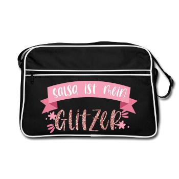 Salsa ist mein Glitzer! Tänzerin tanzen Geschenk - Retro Tasche - Schwarz/Weiß - Vorne