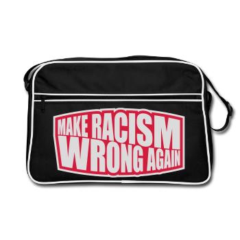 make racism wrong again - Retro Tasche - Schwarz/Weiß - Vorne
