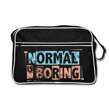 Normal Is Boring - Autism Awareness Puzzle Pieces - Retro Bag - black/white - Front