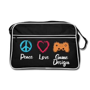 Peace Love Game Design - Sac Retro - noir/blanc - Devant