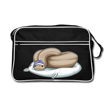 Snake Sleeping Pillow - Retro Bag - black/white - Front
