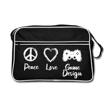 Motivation pour le développement de jeux - Sac Retro - noir/blanc - Devant