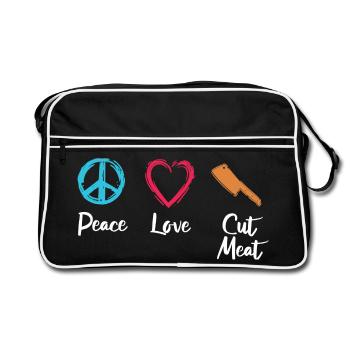 Paix, amour, couper la chair - Sac Retro - noir/blanc - Devant