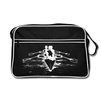 Dessin de l’équipe d’aviron - Sac Retro - noir/blanc - Devant