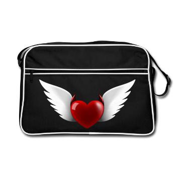 Cœur Ange Diable - Sac Retro - noir/blanc - Devant