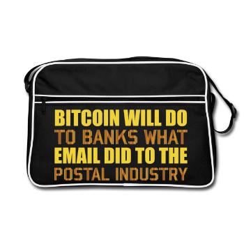 Industrie postale Bitcoin - Sac Retro - noir/blanc - Devant