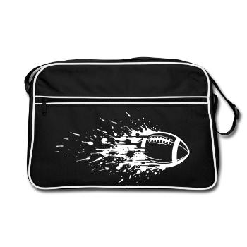 Energiegeladene American Football Kunst - Retro Tasche - Schwarz/Weiß - Vorne
