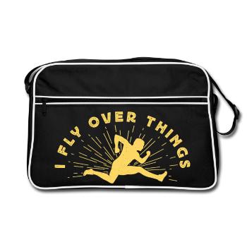 Athlètes d’athlétisme Je survole des objets - Sac Retro - noir/blanc - Devant