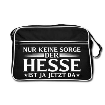 La Hesse est ici maintenant - dialecte hessois - Sac Retro - noir/blanc - Devant