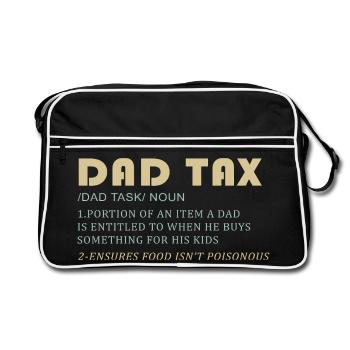 Taxe sur les pères : papa achète pour les enfants - Sac Retro - noir/blanc - Devant