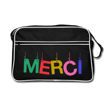 MERCI. MAÎTRESSE. MAÎTRE. MERCI MAÎTRESSE - Sac Retro - noir/blanc - Devant