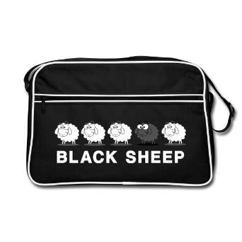 Schaf - Retro Tasche - Schwarz/Weiß - Vorne