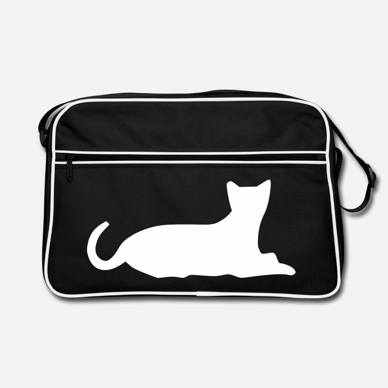 Katze Katze Katze Katze Katze Katze - Retro Tasche - Schwarz/Weiß