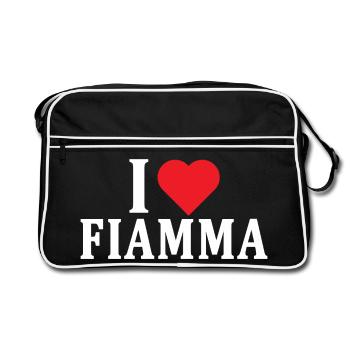 t-shirt I love Flame t-shirt gift idea - Retro Bag - black/white - Front