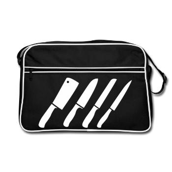 Dessin au couteau - Sac Retro - noir/blanc - Devant
