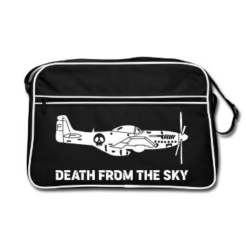 Vintage Kampfflugzeug (Weiß) - Retro Tasche - Schwarz/Weiß - Vorne