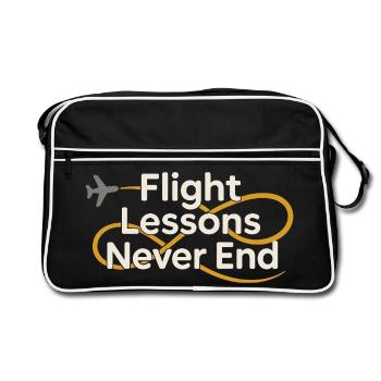Flight Instructor Cfi Pilot Aviation Instructor - Retro Bag - black/white - Front
