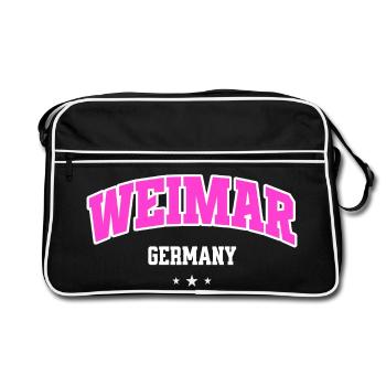 Weimar Germany Typography Neon Pink - Retro Bag - black/white - Front