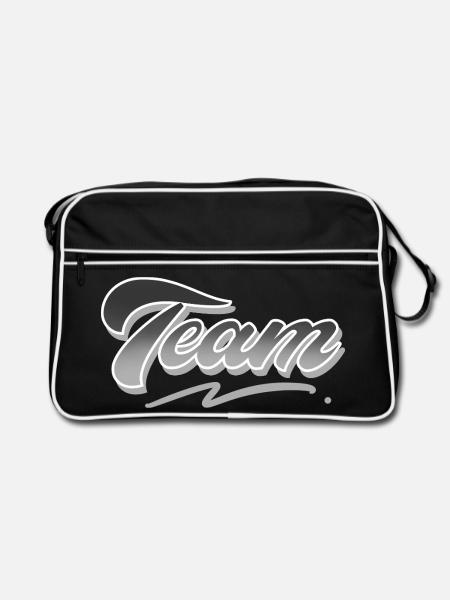 Team - Retro Tasche - Schwarz/Weiß - Vorne