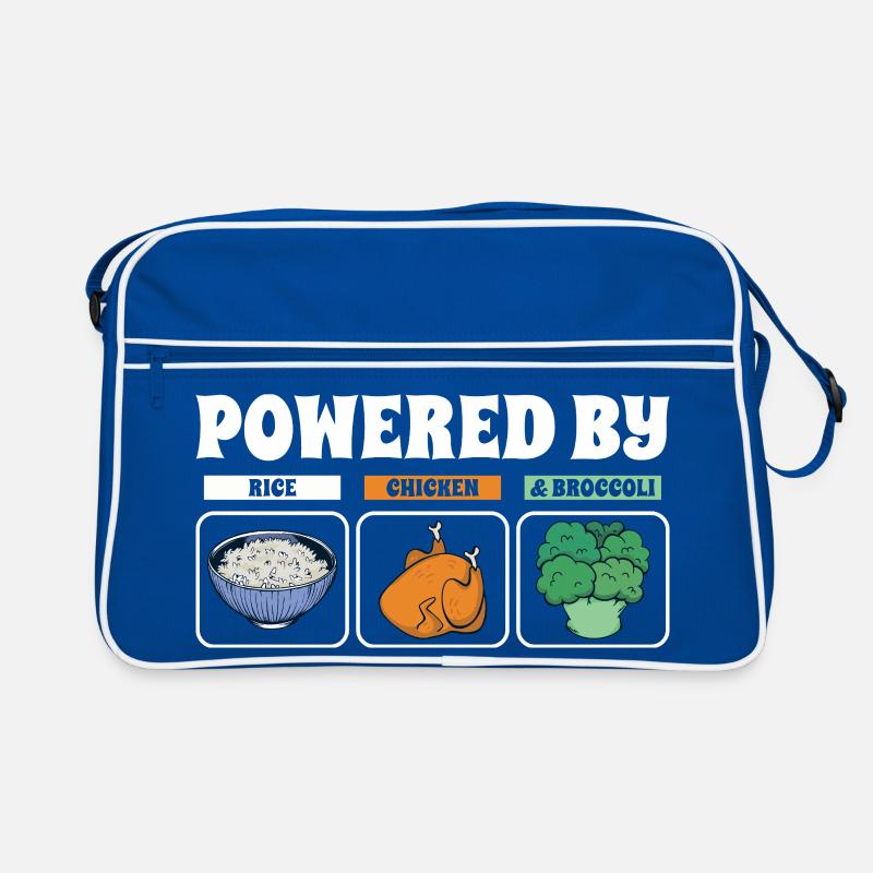 Powered By Rice Chicken Broccoli Retro Bag