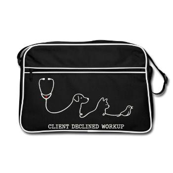 Veterinarian Veterinarian Client Declined Workup - Retro Bag - black/white - Front