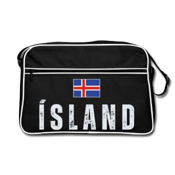 Drapeau islandais, patriote islandais - Sac Retro - noir/blanc - Devant