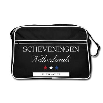 Scheveningen Niederlande Souvenir – Reise - Retro Tasche - Schwarz/Weiß - Vorne