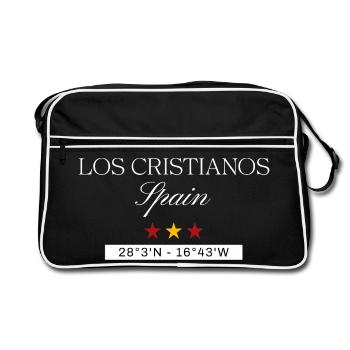 Los Cristianos Spanien Souvenir – Reise minimalist - Retro Tasche - Schwarz/Weiß - Vorne