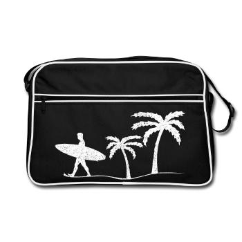 Surfer Surfen - Sac Retro - noir/blanc - Devant
