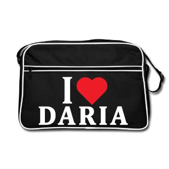 t-shirt J’adore Daria t-shirt idée cadeau - Sac Retro - noir/blanc - Devant