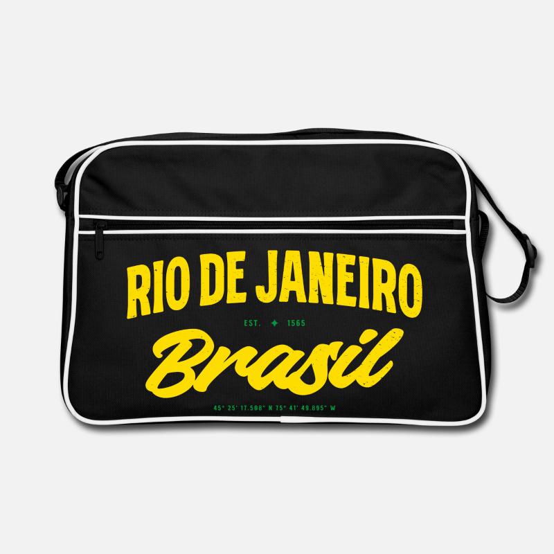 Rio de Janeiro Brésil Lettrage jaune Sac Retro