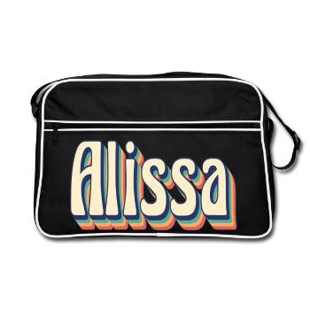 Alissa T-Shirt Retro Vintage T-Shirt Geschenkidee - Retro Tasche - Schwarz/Weiß - Vorne