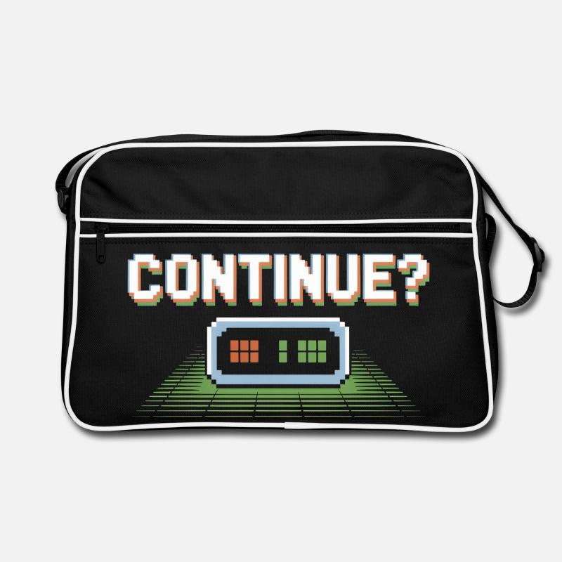 Continue Retro Gamer Pixel 8 Bit Arcade Screen Retro Bag