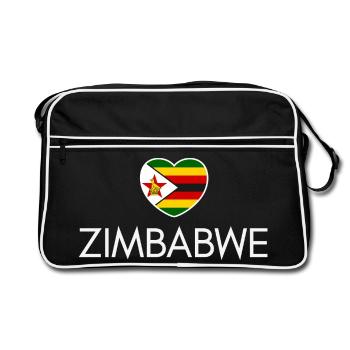 J’aime le Zimbabwe, c’est le cœur du Zimbabwe - Sac Retro - noir/blanc - Devant